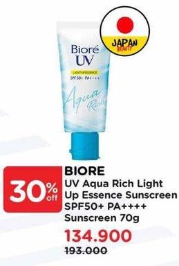 Promo Harga Biore UV Aqua Rich Light Up Essence SPF50++ 70 gr - Watsons