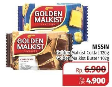Promo Harga NISSIN Golden Malkist Chocolate, Butter 120 gr - Lotte Grosir