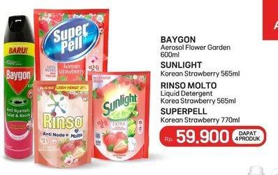 Baygon Aerosol/Sunlight Pencuci Piring/Rinso Molto/Super Pell