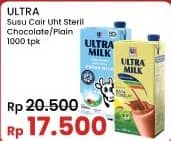Promo Harga Ultra Milk Susu UHT Coklat, Full Cream 1000 ml - Indomaret