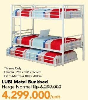 Promo Harga Lubi Metal Bunk Bed  - Carrefour