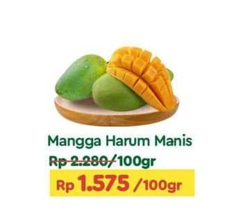 Mangga Harum Manis per 100 gr Diskon 30%, Harga Promo Rp1.575, Harga Normal Rp2.280