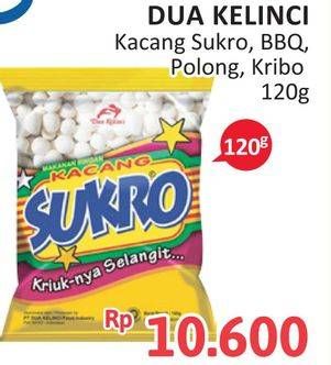 Promo Harga Dua Kelinci Kacang Sukro Original, BBQ, Polong, Kribo 120 gr - Alfamidi