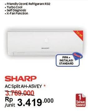 Promo Harga SHARP AH-A5VEY | AC 1/2PK  - Carrefour