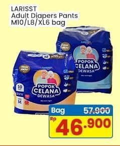 Promo Harga Larisst Diapers Pants Adult L8, M10, XL6 6 pcs - Indomaret