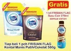 Promo Harga FRISIAN FLAG Susu Kental Manis Putih, Cokelat 560 gr - Indomaret