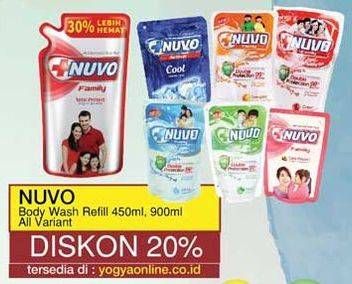 Promo Harga NUVO Body Wash Fresh Protect, Nature Protect, Total Protect, Mild Protect 450 ml - Yogya