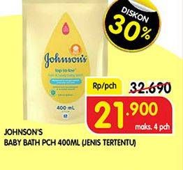 Promo Harga JOHNSONS Baby Milk Bath 400 ml - Superindo