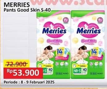 Promo Harga Merries Pants Good Skin S40 40 pcs - Alfamart