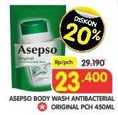 Promo Harga ASEPSO Body Wash Antibacterial Hygienic Fresh Original 450 ml - Superindo