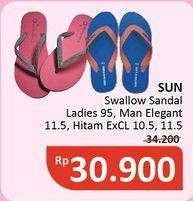Promo Harga SUN SWALLOW Sandal Jepit Ladies, Man, Hitam  - Alfamidi