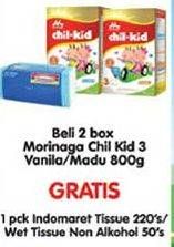Promo Harga MORINAGA Chil Kid Gold Vanilla, Madu per 2 box 800 gr - Indomaret