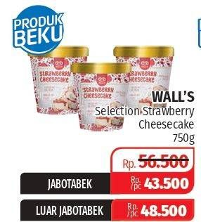 Promo Harga WALLS Selection Strawberry Cheesecake 750 gr - Lotte Grosir