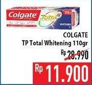 Promo Harga COLGATE Toothpaste Total Whitening 110 gr - Hypermart