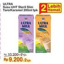 Promo Harga ULTRA MILK Susu UHT Karamel, Taro 200 ml - Indomaret