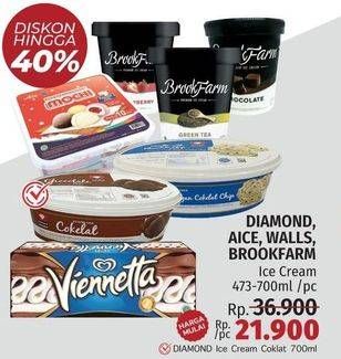 Diamond ice vream cokelat 700ml, Aice, Wals, BrookFarm Ice Cream 473 - 700 ml/ pc