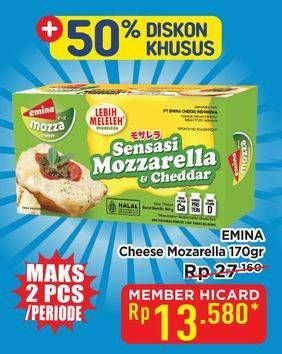 Promo Harga Emina Cheddar Cheese Mozza 165 gr - Hypermart