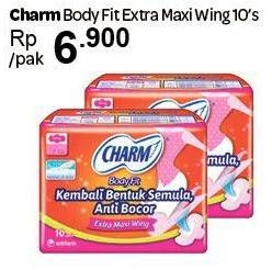 Promo Harga Charm Body Fit Extra Maxi Wing 10 pcs - Carrefour