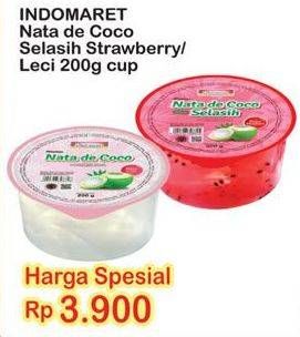 Promo Harga INDOMARET Nata De Coco Selasih Strawberry, Leci 200 gr - Indomaret