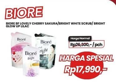 Promo Harga Biore Body Foam Bright Lovely Sakura Scent, White Scrub, Glow-Up Lilac Scent 400 ml - Carrefour