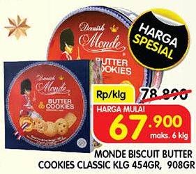 Promo Harga Monde Butter Cookies 454 gr - Superindo