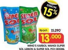 Promo Harga SUPERSOL Karbol Wangi Lemon Mint, Supersol 800 ml - Superindo