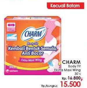 Promo Harga CHARM Body Fit Extra Maxi Wing 30 pcs - LotteMart