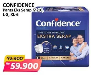 Promo Harga Confidence Adult Pants Slim & Fit Extra Absorb M10, L8, XL6 6 pcs - Alfamart