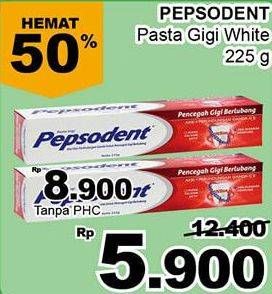 Promo Harga PEPSODENT Pasta Gigi Pencegah Gigi Berlubang White 225 gr - Giant