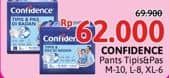 Promo Harga Confidence Adult Pants Tipis & Pas Di Badan M10, L8, XL6 6 pcs - Alfamidi