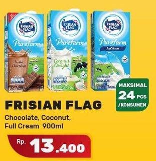 Promo Harga FRISIAN FLAG Susu UHT Purefarm Swiss Chocolate, Coconut Delight, Full Cream 900 ml - Yogya