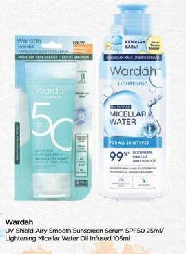 Promo Harga Wardah UV Shield/Wardah Lightening Oil-Infused Micellar Water   - TIP TOP