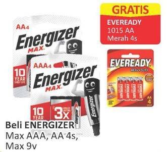 Promo Harga ENERGIZER Battery Alkaline Max AA, AAA 4 pcs - Alfamart