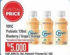Promo Harga YOYIC Probiotic Fermented Milk Drink Orange, Blueberry, Grape 130 ml - Hypermart