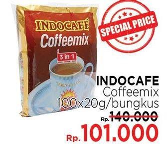 Promo Harga Indocafe Coffeemix per 100 sachet 20 gr - LotteMart
