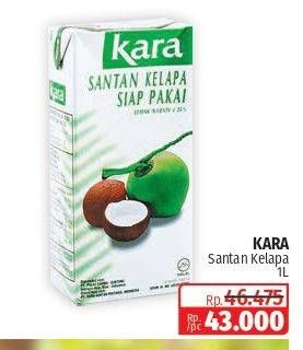 Promo Harga Kara Coconut Cream (Santan Kelapa) 1000 ml - Lotte Grosir
