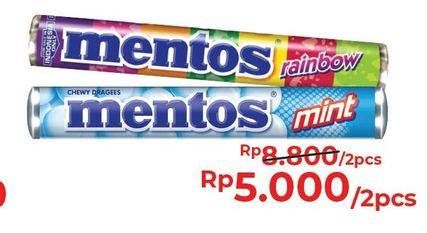 Promo Harga MENTOS Candy Roll per 2 pouch 37 gr - Alfamart