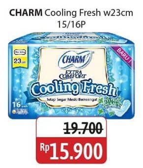 Promo Harga Charm Extra Comfort Cooling Fresh Wing 23cm 15 pcs - Alfamidi