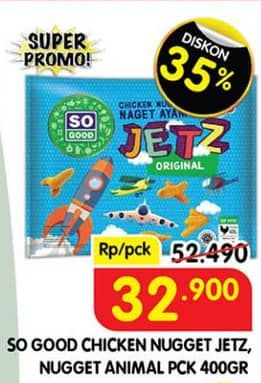Promo Harga So Good Chicken Nugget Jets, Animal 400 gr - Superindo