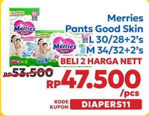 Promo Harga Merries Pants Good Skin M34, L30 30 pcs - Indomaret
