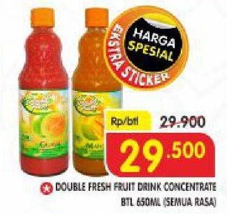 Promo Harga DOUBLE FRESH Drink Concentrate All Variants 650 ml - Superindo