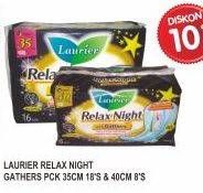 Promo Harga Laurier Relax Night Gathers 40cm, Gathers 35cm 8 pcs - Superindo
