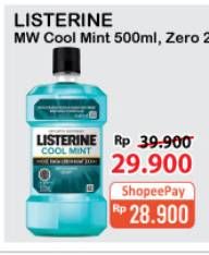 Promo Harga LISTERINE Mouthwash Antiseptic Cool Mint 500 ml - Alfamart