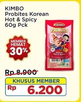 Promo Harga Kimbo Probites Korean Hot Spicy 60 gr - Indomaret