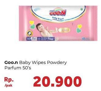 Promo Harga GOON Baby Wipes Powdery Parfume 50 sheet - Carrefour