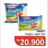 Promo Harga KRAFT Singles Cheese Light 10 pcs - Alfamidi