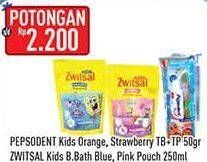 Promo Harga PEPSODENT Kids Orange / Strawberry 50gr / ZWITSAL Kids Bubble Bath Blue / Pink 250ml  - Hypermart