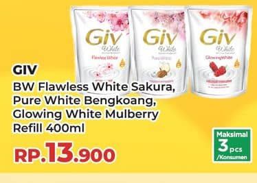 Promo Harga GIV Body Wash Pearl Sakura, Bengkoang Yoghurt, Mulberry Collagen 450 ml - Yogya