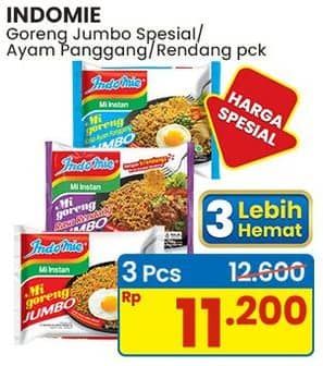 Promo Harga Indomie Mi Goreng Jumbo Ayam Panggang, Rendang, Spesial 120 gr - Indomaret