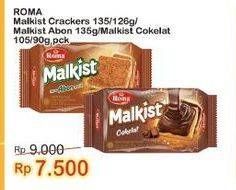 Promo Harga Roma Malkist Crackers, Abon, Cokelat 105 gr - Indomaret